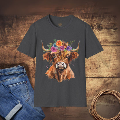 Highland Cow Floral T-Shirt