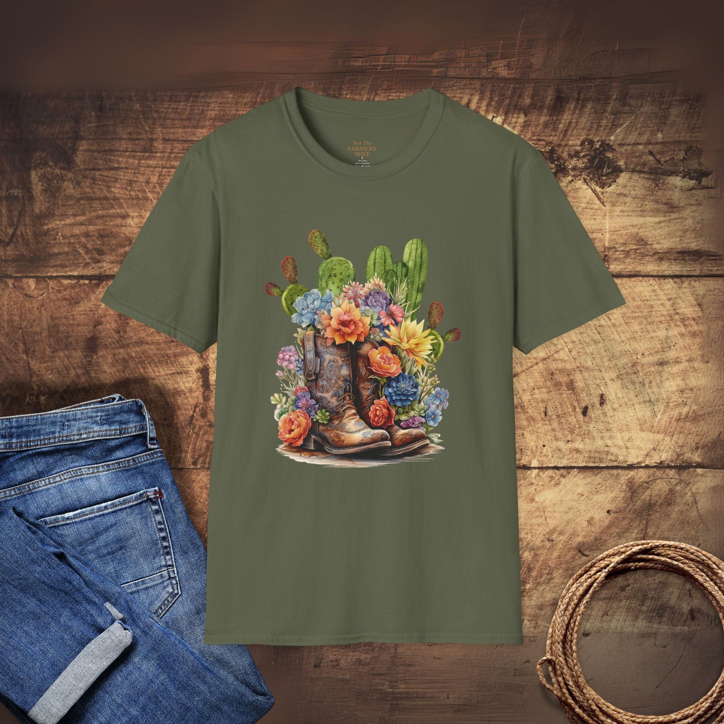Cowgirl Boots and Desert Flowers T-Shirt
