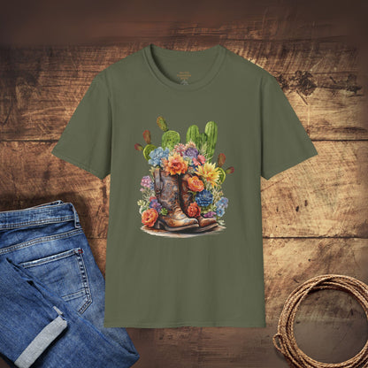 Cowgirl Boots and Desert Flowers T-Shirt