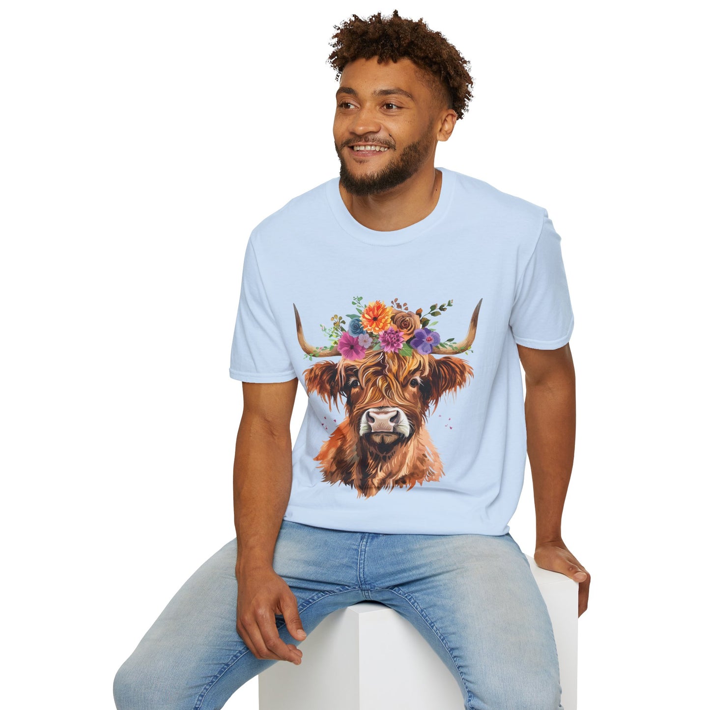 Highland Cow Floral T-Shirt