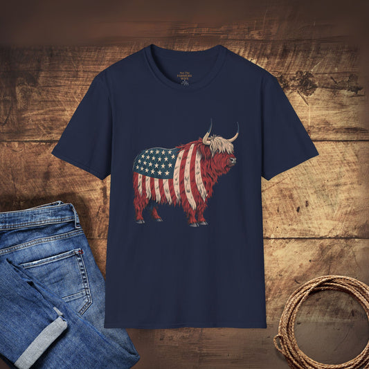 Stars, Stripes and Highland Cow T-Shirt
