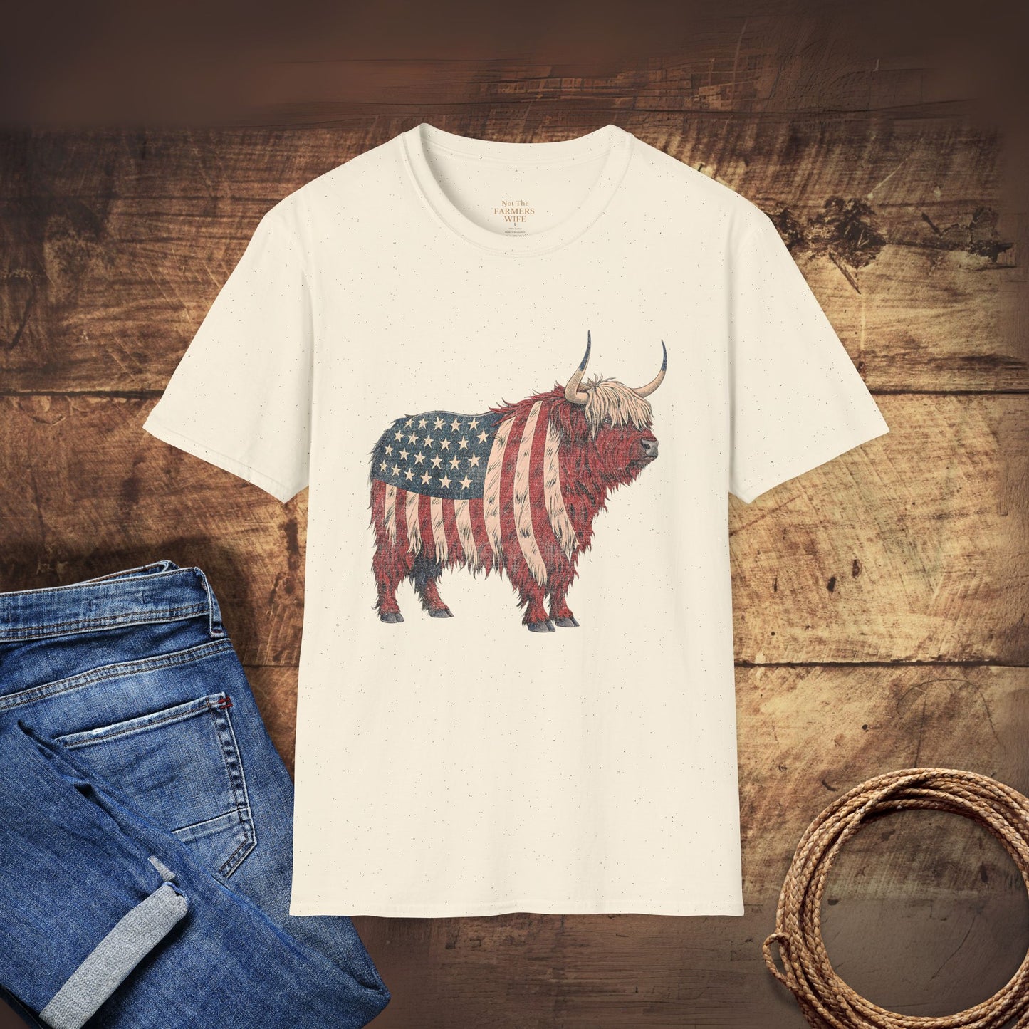 Stars, Stripes and Highland Cow T-Shirt