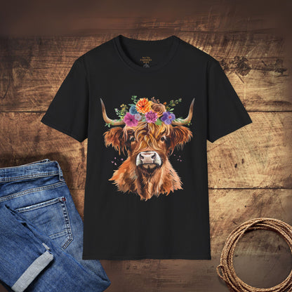 Highland Cow Floral T-Shirt
