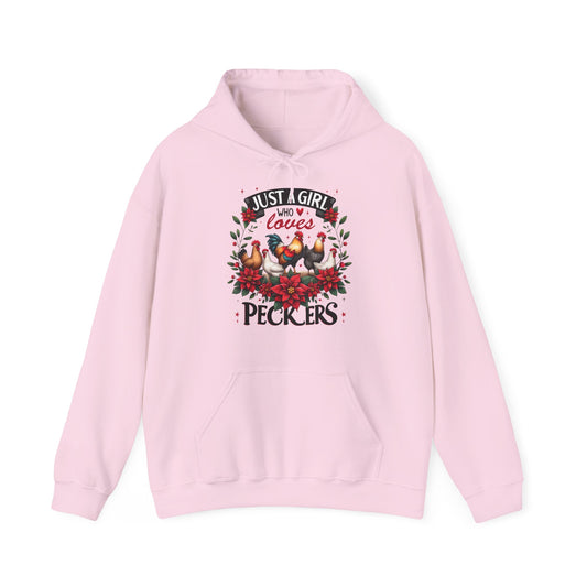 Just A Girl Who Loves Hoodie in pale pink