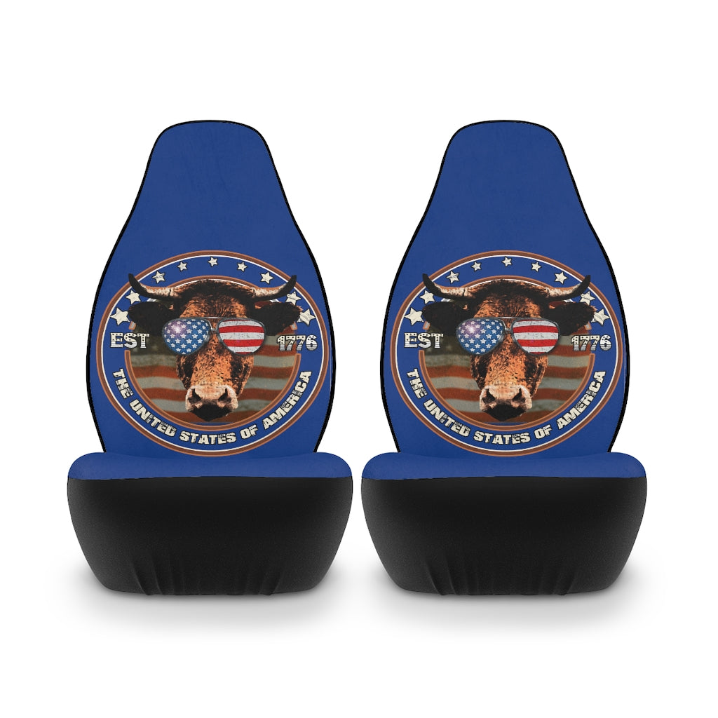 Patriotic Cow Seat Covers with USA Flag