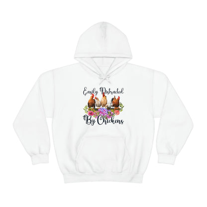 Easily Distracted by Chickens Unisex Hooded Sweatshirt