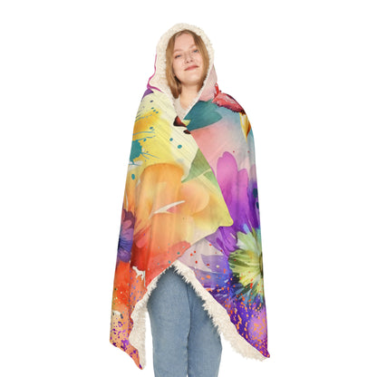 Watercolour Chicken Hooded Blanket