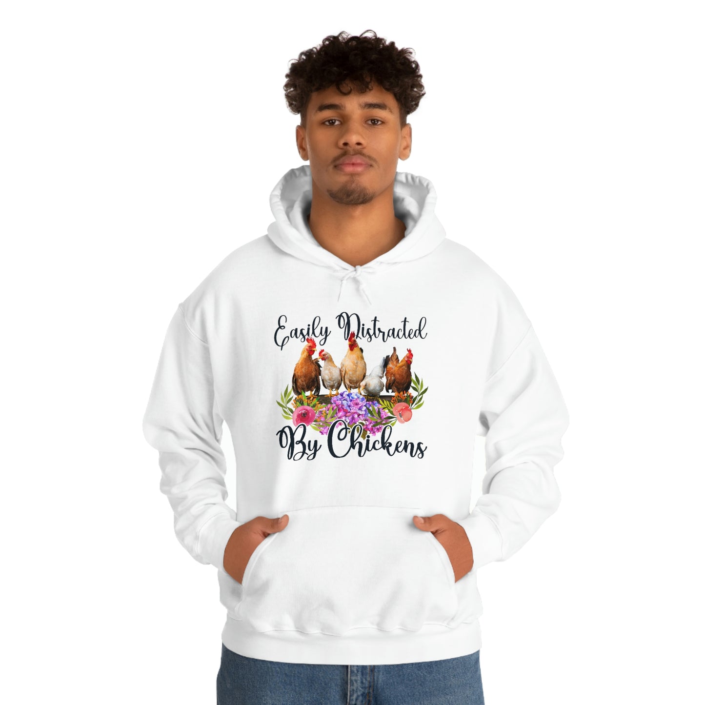 Easily Distracted by Chickens Unisex Hooded Sweatshirt