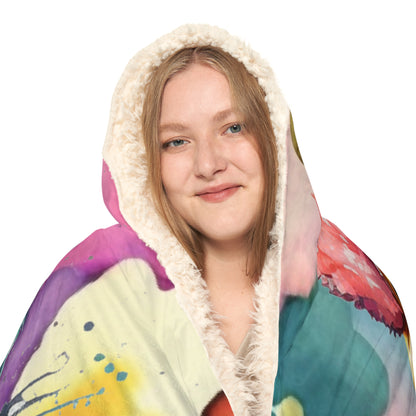 Watercolour Rooster Hooded Snuggle Blanket