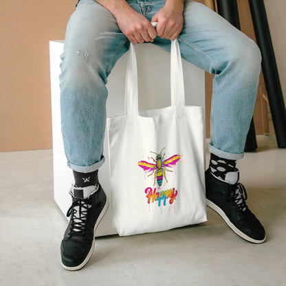 Bee Happy Cotton Tote Bag