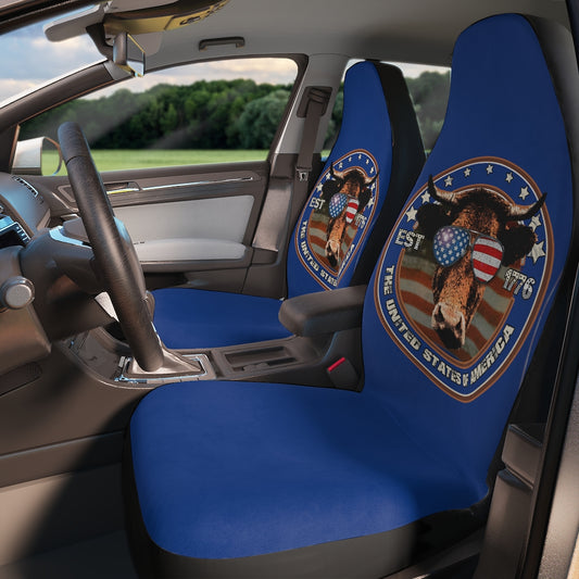 Patriotic Cow Seat Covers with USA Flag