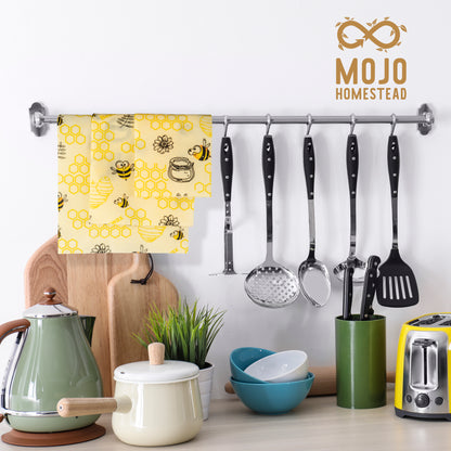 Beekeeper and Australian Farmer Approved Organic Reusable 3 Pack Beeswax Food Wraps