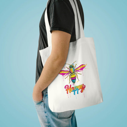 Bee Happy Cotton Tote Bag